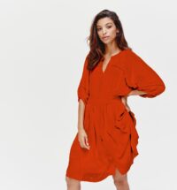 Robe bohème en crépon brodé Promod