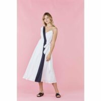 Robe cache-c?ur en lin bicolore RAPHIA Galeries Lafayette