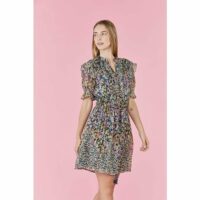 Robe courte imprimée en mousseline de viscose STILTON Galeries Lafayette