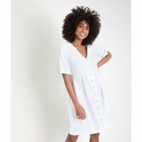 Robe courte lin certifié boutonnée LALOU Maison 123