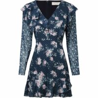 Robe courte pure soie à fleur Bruce Field