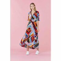 Robe longue en crêpe viscose imprimée ethnique STEPPE Galeries Lafayette