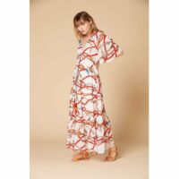 Robe longue imprimée coton organique - Modèle Camping Galeries Lafayette