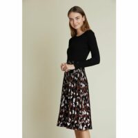 Robe midi manches longues imprimé graphique Gentleman Farmer