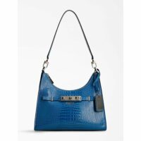 Sac D’epaule Raffie Imprime Croco Rodier