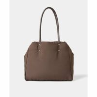 Sac cabas uni en nylon foncé avec poches intérieures Maison Close