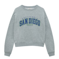 Sweat à Manches Longues Gris Pull&Bear