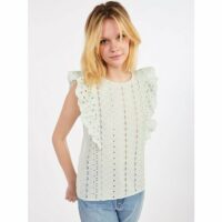 Tee-shirt avec manches broderies anglaises Naf Naf