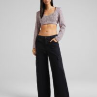 Top Franges Strass Femme S Rose Bershka