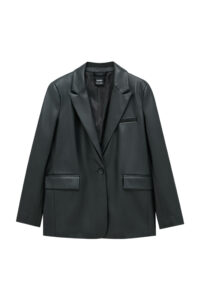 Veste Tailleur En Similicuir Noir Pull&Bear