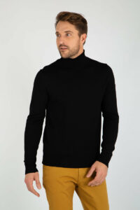 Pull col roulé "Ferel" - laine mérinos Homme Noir Armor Lux