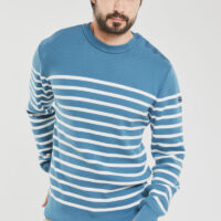 Pull marin rayé "Groix" - coton Homme Lagoon Arm/Milk Armor Lux