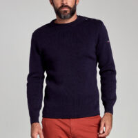 Pull marin uni "Fouesnant" - laine Homme Navire Armor Lux