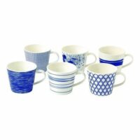 6 mugs Pacific porcelaine blanc et bleu 45 cl Blanc Royal Doulton