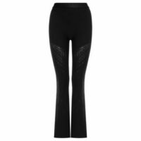 Alberta Ferretti X Wolford Ajouré Net Flaired Leggings Noir Wolford