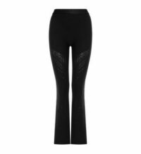 Alberta Ferretti X Wolford Ajouré Net Flaired Leggings Noir Wolford