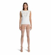 Alberta Ferretti X Wolford Ajouré Net Top Sleeveless Blanc Wolford