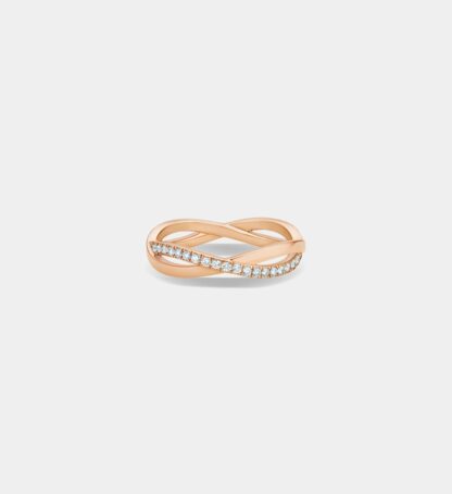 Alliance Infinity semi-pavée en or rose Jaune De Beers Jewellers