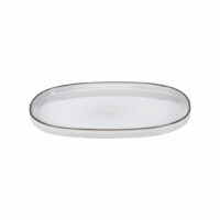 Assiette ovale Caractère porcelaine blanc cumulus Ø35 cm Blanc Revol