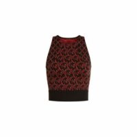 Aurora Monogram Crop Top Noir Wolford