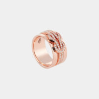 Bague Chance Infinie Moyen Modèle en or rose et diamants Jaune Fred