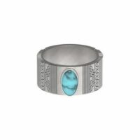 Bague argent et pierre turquoise vernis R1 Gris Henko