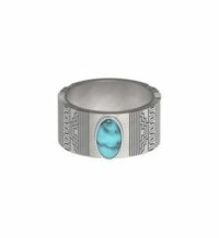 Bague argent et pierre turquoise vernis R1 Gris Henko
