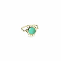 Bague en Vermeil Soleil et Pierre Vert Agnès de Verneuil