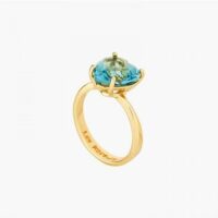 Bague solitaire pierre cœur la diamantine acqua azzura Bleu Les Néréides