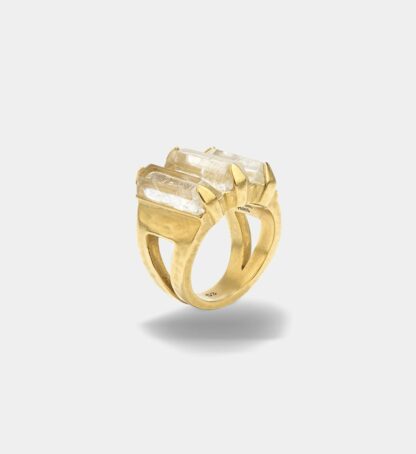 Bague triple Stones Jaune Goossens