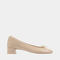 Ballerines Lou en cuir vernis Beige Repetto