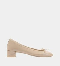 Ballerines Lou en cuir vernis Beige Repetto