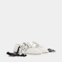 Ballerines en tissu macramé Blanc Miu Miu