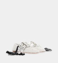 Ballerines en tissu macramé Blanc Miu Miu