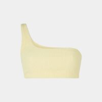 Bandeau de bain asymétrique gaufré Jaune Noholita