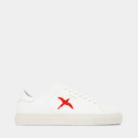 Baskets basses Clean 90 en cuir brodé Blanc Axel Arigato