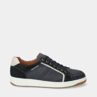 Baskets basses Harrison en cuir gras Bleu Mephisto