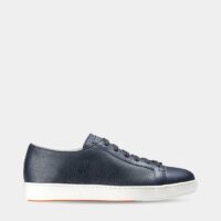 Baskets basses en cuir Bleu Santoni