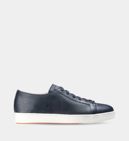 Baskets basses en cuir Bleu Santoni