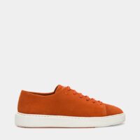 Baskets basses en daim Orange Santoni