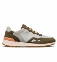 Baskets basses runner cuir à lacets HAYDEN Vert Clae