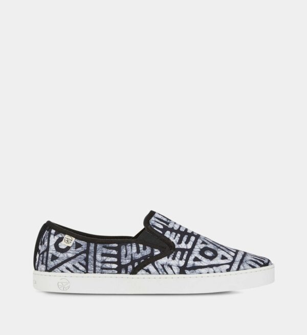 Baskets basses slip on Batik fantaisie Bleu Panafrica