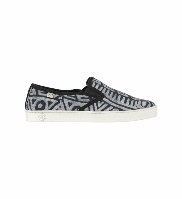 Baskets basses slip on Batik fantaisie Noir Panafrica