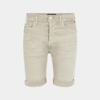 Bermuda Anbass droit denim stretch Beige Replay