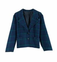 Blazer à carreaux vintage en laine 1980s fabriqué en France Bleu CrushOn