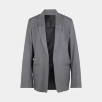 Blazer court droit drap de laine Gris Totême