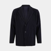 Blazer droit plissé x Issey Miyake Bleu Homme Plissé