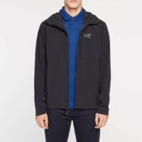 Blouson Gamma court ajusté softshell capuche Noir Arc'teryx