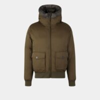 Blouson bomber Alvin court réversible capuche Vert Dualist