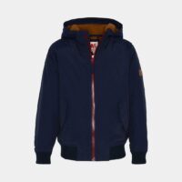 Blouson court capuche nylon Bleu AO76